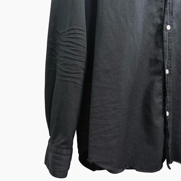 Frank & Eileen Famous Denim Black Relaxed Button Up Eileen Cotton Top Large - Picture 9 of 16